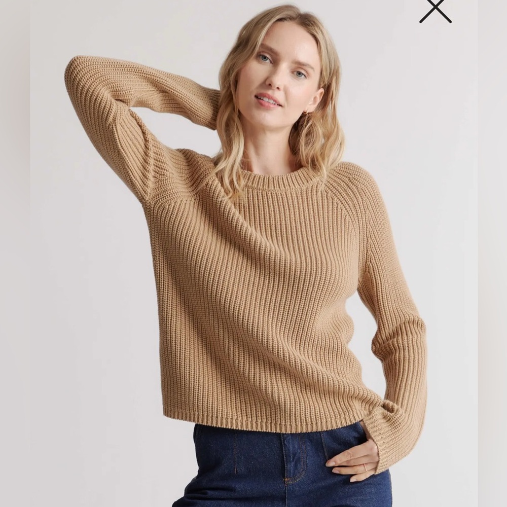 Quince Organic Cotton Tan Sweater